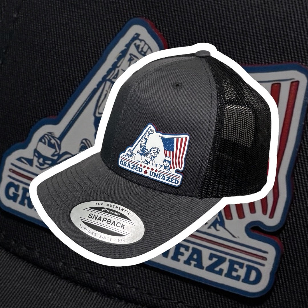 Snapback Trucker Cap - Trump "Grazed and Unfazed"