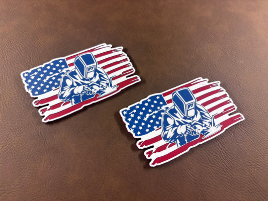 Welder with American Flag Tri-Layer Acrylic Patch!