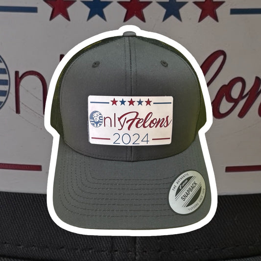 Snapback Trucker Cap - Trump OnlyFelons 2024