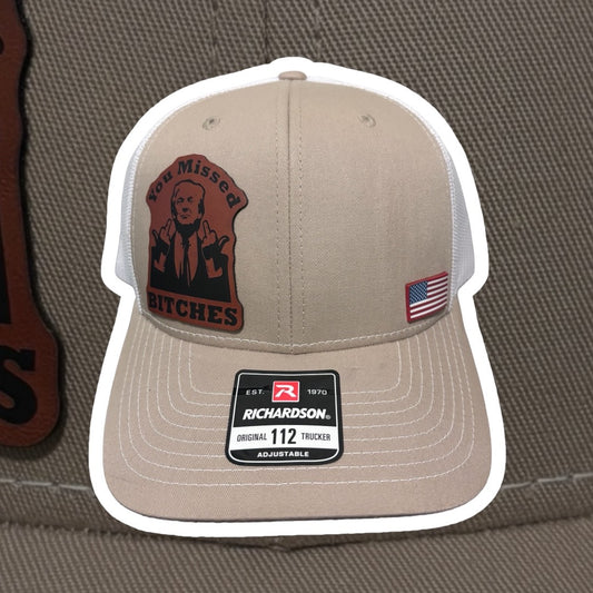 Snapback Trucker Cap - Trump "You Missed Bitches" and mini-America Flag